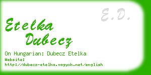 etelka dubecz business card